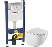 Комплект подвесной унитаз BelBagno Amanda BB051CHR + BB051SC + система инсталляции Geberit 458.124.21.1