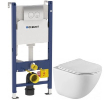 Комплект подвесной унитаз BelBagno Amanda BB051CHR + BB051SC + система инсталляции Geberit 458.124.21.1