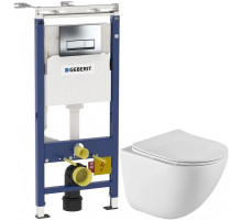 Комплект подвесной унитаз BelBagno Amanda BB051CHR + BB051SC + система инсталляции Geberit 458.125.21.1