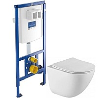 Комплект подвесной унитаз BelBagno Amanda BB051CHR + BB051SC + система инсталляции Villeroy & Boch 92246100