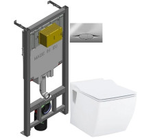 Комплект подвесной унитаз Creavit Trend TP324-11CB00E-0000 + KC2303.01.0000E + система инсталляции Jacob Delafon E29025-NF + E29027-CP