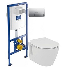 Комплект подвесной унитаз Ideal Standard Connect Space E804601 + E772401 + система инсталляции Villeroy & Boch 92246100 + 92249061