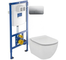 Комплект подвесной унитаз Ideal Standard Tesi T007901 + T352701 + система инсталляции Villeroy & Boch 92246100 + 92249061
