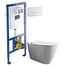 Комплект подвесной унитаз Bien Mineral MNKA052N1VP0W3000 + система инсталляции Villeroy & Boch 92246100 + 92249068