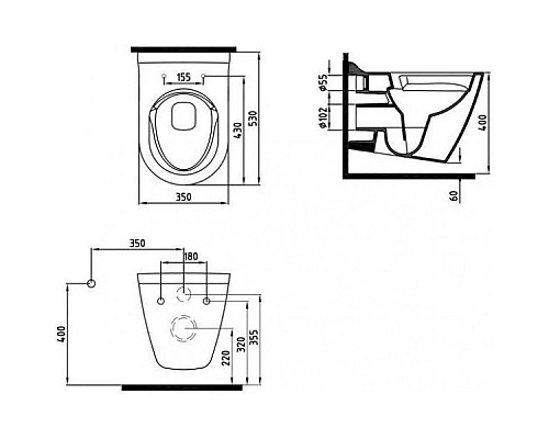 Купить Комплект подвесной унитаз Bien Mineral MNKA052N1VP0W3000 + система инсталляции Villeroy & Boch 92246100 + 92249068 в магазине сантехники Santeh-Crystal.ru