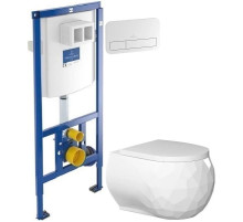 Комплект подвесной унитаз Bien Pent PNKA052N1VP0W3000 + система инсталляции Villeroy & Boch 92246100 + 92249068