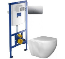 Комплект подвесной унитаз Bien Dune DNKA052N1VP0W3000 + система инсталляции Villeroy & Boch 92246100 + 92249061