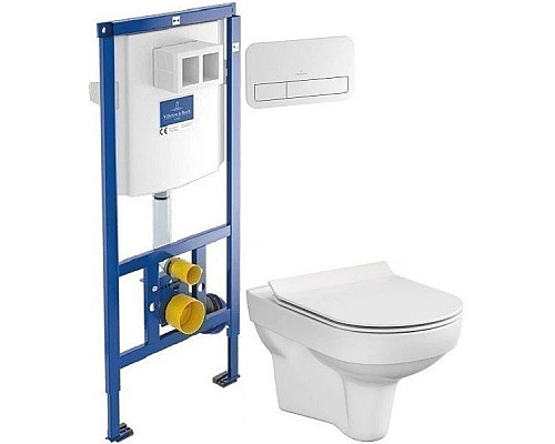 Приобрести Комплект подвесной унитаз Cersanit City MZ-CITY-COn-S-DL + система инсталляции Villeroy & Boch 92246100 + 92249068 в магазине сантехники Santeh-Crystal.ru