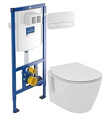 Комплект подвесной унитаз Ideal Standard Connect Space E804601 + E772401 + система инсталляции Villeroy & Boch 92246100 + 92249068