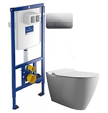 Комплект подвесной унитаз Bien Mineral MNKA052N1VP0W3000 + система инсталляции Villeroy & Boch 92246100 + 92249061