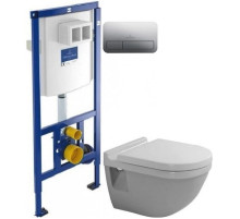 Комплект подвесной унитаз Duravit Starck 3 2200090000 + 0063810000 + система инсталляции Villeroy & Boch 92246100 + 92249061