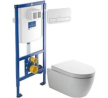 Комплект подвесной унитаз SSWW CT2038V + система инсталляции Villeroy & Boch 92246100 + 92249068