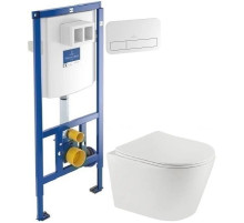 Комплект подвесной унитаз Teka Nexos 117320001 + система инсталляции Villeroy & Boch 92246100 + 92249068