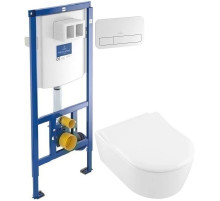 Комплект подвесной унитаз Villeroy & Boch Avento 5656RSR1 + система инсталляции Villeroy & Boch 92246100 + 92249068