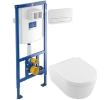 Комплект подвесной унитаз Villeroy & Boch Avento 5656HR01 + система инсталляции Villeroy & Boch 92246100 + 92249068