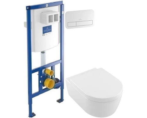 Приобрести Комплект подвесной унитаз Villeroy & Boch Avento 5656HR01 + система инсталляции Villeroy & Boch 92246100 + 92249068 в магазине сантехники Santeh-Crystal.ru