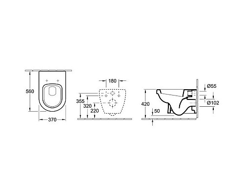 Купить Комплект подвесной унитаз Villeroy & Boch Omnia Architectura 567410R1 + 98M9C101 + система инсталляции Villeroy & Boch 92246100 + 92249068 в магазине сантехники Santeh-Crystal.ru