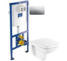 Комплект подвесной унитаз Roca Debba 346997000 + ZRU9302826 + система инсталляции Villeroy & Boch 92246100 + 92249061