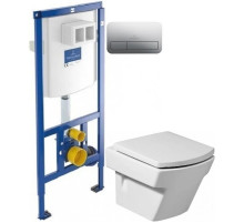 Комплект подвесной унитаз Roca Hall 346627000 + 801622004 + система инсталляции Villeroy & Boch 92246100 + 92249061