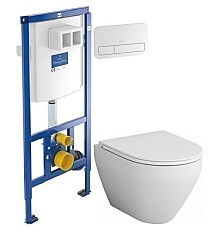 Комплект подвесной унитаз Am.Pm Spirit 2.0 C701700WH + C707857WH + система инсталляции Villeroy & Boch 92246100 + 92249068