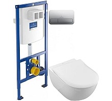 Комплект подвесной унитаз Villeroy & Boch Subway 2.0 5614R2R1 + система инсталляции Villeroy & Boch 92246100 + 92249061