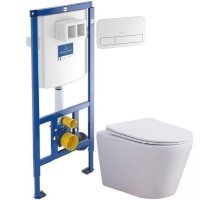 Комплект подвесной унитаз Esbano Clavel ESUPCLAVW + система инсталляции Villeroy & Boch 92246100 + 92249068