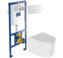 Комплект подвесной унитаз IDDIS Stone STORDSEI25W + система инсталляции Villeroy & Boch 92246100 + 92249068