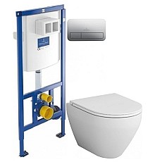 Комплект подвесной унитаз Am.Pm Spirit 2.0 C701700WH + C707857WH + система инсталляции Villeroy & Boch 92246100 + 92249061