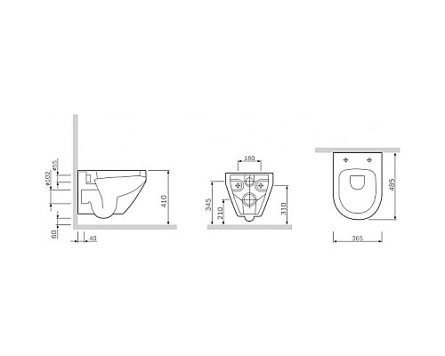 Заказать Комплект подвесной унитаз Am.Pm Spirit 2.0 C701700WH + C707857WH + система инсталляции Villeroy & Boch 92246100 + 92249061 в магазине сантехники Santeh-Crystal.ru