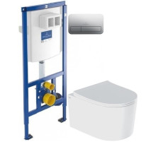 Комплект подвесной унитаз IDDIS Stone STORDSEI25 + система инсталляции Villeroy & Boch 92246100 + 92249061