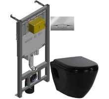 Комплект подвесной унитаз Creavit Terra TP325-11SI00E-0000 + KC0103.03.1300E + система инсталляции Jacob Delafon E29025-NF + E29027-CP