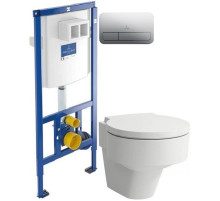 Комплект подвесной унитаз Laufen Val 8.2028.1.000.000.1 + 8.9428.1.000.000.1 + система инсталляции Villeroy & Boch 92246100 + 92249061