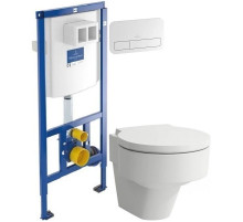 Комплект подвесной унитаз Laufen Val 8.2028.1.000.000.1 + 8.9428.1.000.000.1 + система инсталляции Villeroy & Boch 92246100 + 92249068