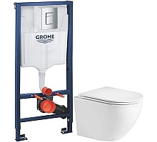 Комплект подвесной унитаз WeltWasser Merzbach 004GL-WT 10000003661 + система инсталляции Grohe 38772001