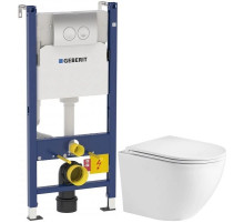 Комплект подвесной унитаз WeltWasser Merzbach 004GL-WT 10000003661 + система инсталляции Geberit 458.124.21.1