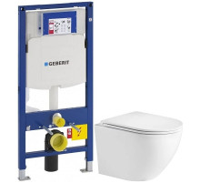 Комплект подвесной унитаз WeltWasser Merzbach 004GL-WT 10000003661 + система инсталляции Geberit 111.300.00.5