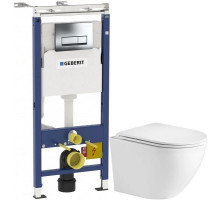 Комплект подвесной унитаз WeltWasser Merzbach 004GL-WT 10000003661 + система инсталляции Geberit 458.125.21.1