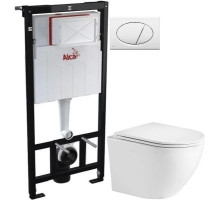 Комплект подвесной унитаз WeltWasser Merzbach 004GL-WT 10000003661 + система инсталляции AlcaPlast AM101/11203:1RUSSETM70