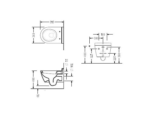 Купить Комплект подвесной унитаз Serel Smart SM25SL + система инсталляции Grohe 38772001 в магазине сантехники Santeh-Crystal.ru