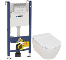 Комплект подвесной унитаз Serel Smart SM25SL + система инсталляции Geberit 458.124.21.1