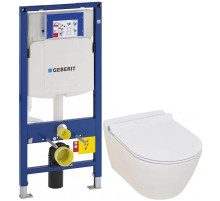 Комплект подвесной унитаз Serel Smart SM25SL + система инсталляции Geberit 111.300.00.5