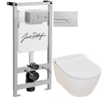 Комплект подвесной унитаз Serel Smart SM25SL + система инсталляции Jacob Delafon E5504-NF + E4326-CP
