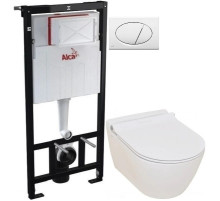 Комплект подвесной унитаз Serel Smart SM25SL + система инсталляции AlcaPlast AM101/11203:1RUSSETM70