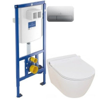 Комплект подвесной унитаз Serel Smart SM25SL + система инсталляции Villeroy & Boch 92246100 + 92249061