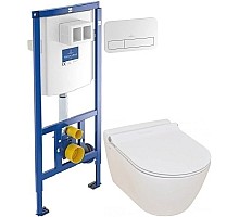 Комплект подвесной унитаз Serel Smart SM25SL + система инсталляции Villeroy & Boch 92246100 + 92249068