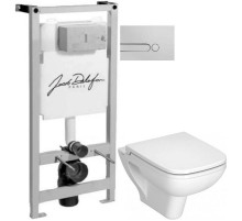 Комплект подвесной унитаз Vitra S20 5507B003-0101 + 77-003-009 + система инсталляции Jacob Delafon E5504-NF + E4326-CP
