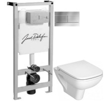 Комплект подвесной унитаз Vitra S20 5507B003-0101 + 77-003-009 + система инсталляции Jacob Delafon E5504-NF + E4316-CP