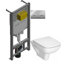 Комплект подвесной унитаз Vitra S20 5507B003-0101 + 77-003-009 + система инсталляции Jacob Delafon E29025-NF + E29027-CP