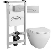 Комплект подвесной унитаз Am.Pm Spirit 2.0 C701738WH + C707857WH + система инсталляции Jacob Delafon E5504-NF + E4326-CP