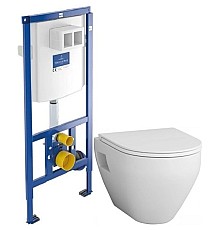 Комплект подвесной унитаз Am.Pm Spirit 2.0 C701738WH + C707857WH + система инсталляции Villeroy & Boch 92246100